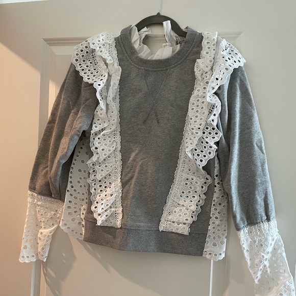 Shopbop Sea lace sweatshirt XS - Picture 3 of 5